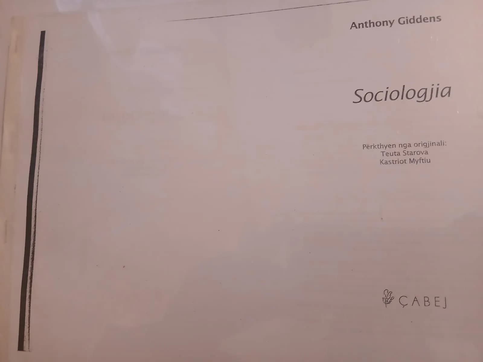 "Sociologjia" Anthony Giddens, foto 1