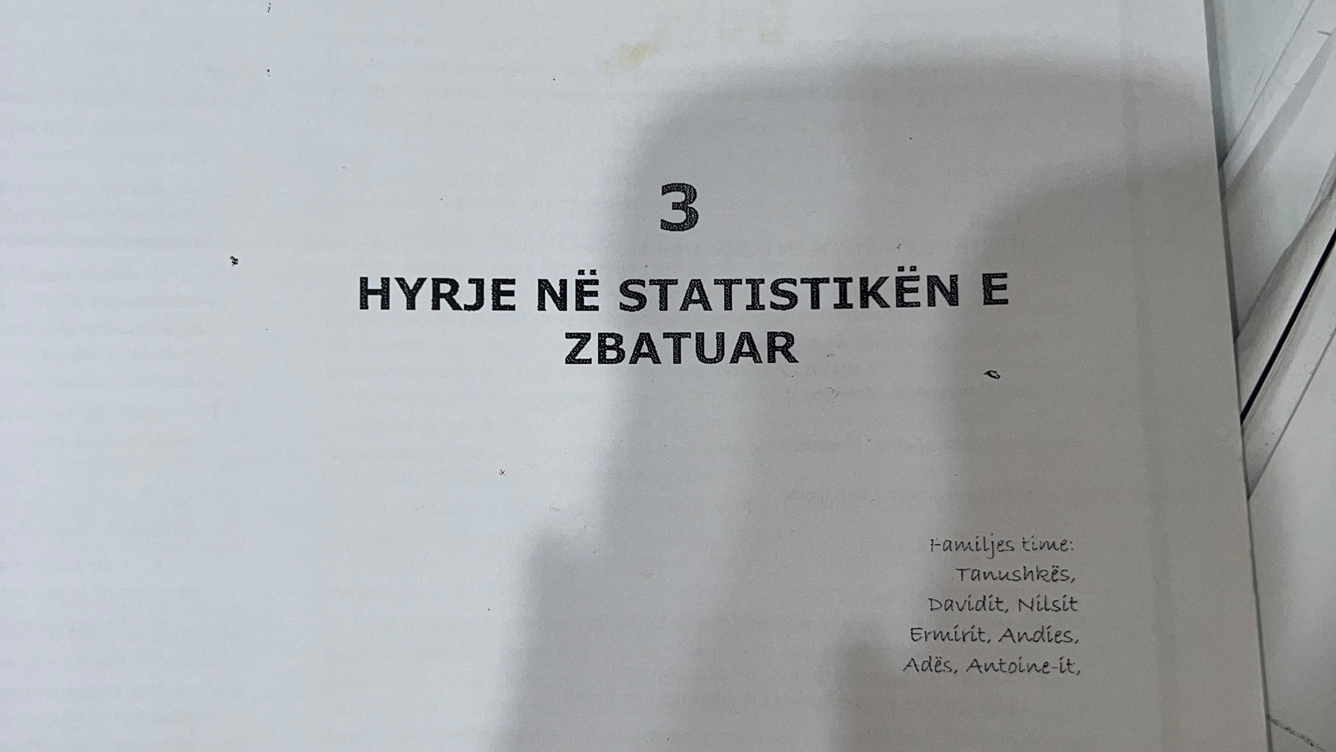 HYRJE NE STATISTIKEN E ZBATUAR